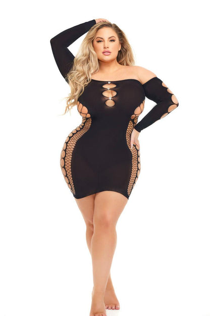 Diamond Drippin Dress - Queen Size - Black - Love It Wet