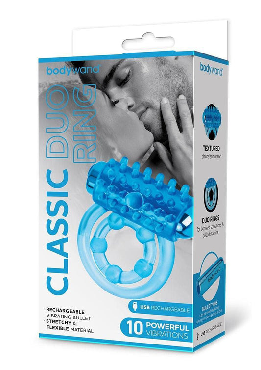 Bodywand Rechargeable Classic Duo Ring - Blue - Love It Wet