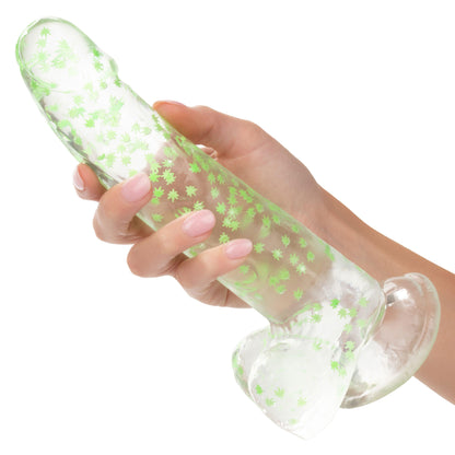 Naughty Bits I Leaf Dick Glow-in-the-Dark Weed Leaf Dildo - Glow in the Dark - Love It Wet