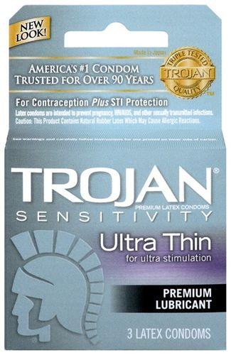 Trojan Sensitivity Ultra Thin Lubricated Condoms - 3 Pack - Love It Wet