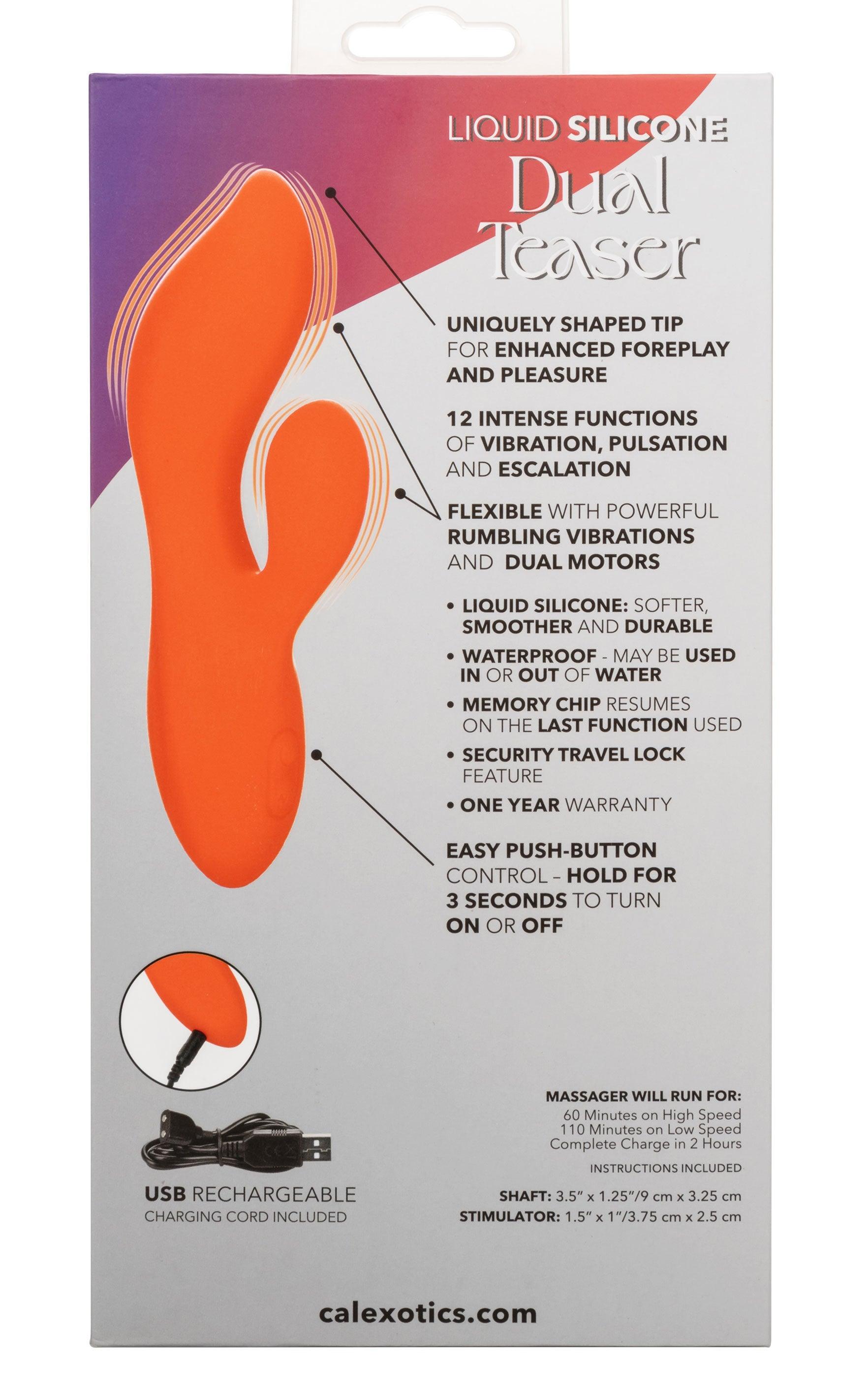 Stella Liquid Silicone Dual Teaser - Orange - Love It Wet