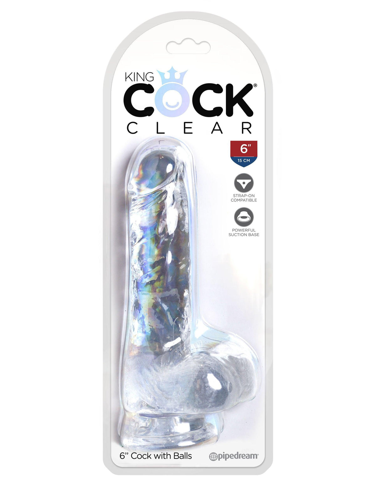 King Cock Clear 6 Inch Cock With Balls - Love It Wet