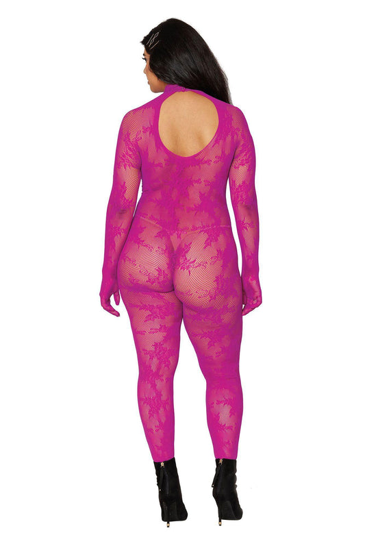 Bodystocking With Finger Gloves - Queen Size - Azalea - Love It Wet