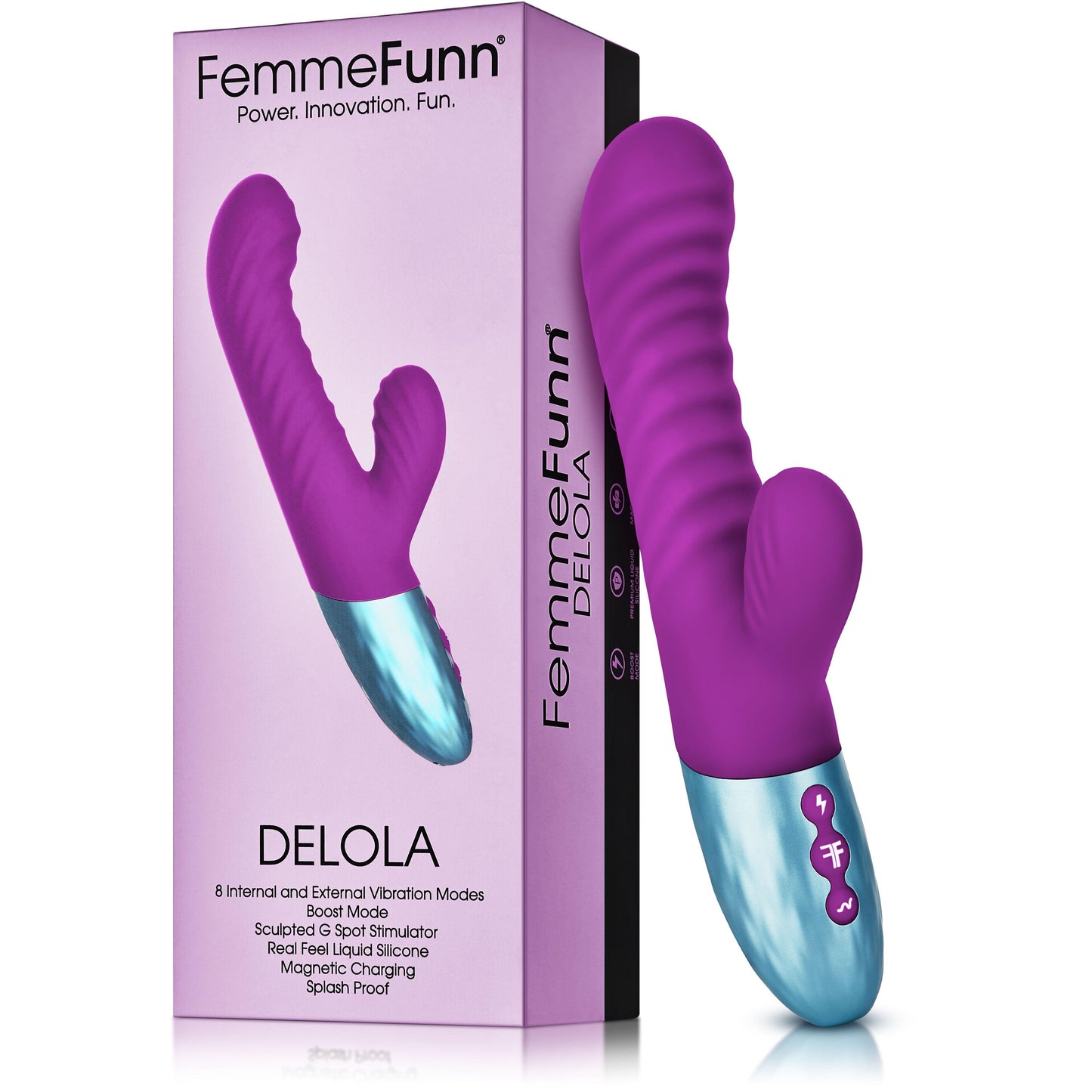 Delola Liquid Silicone Rabbit - Purple - Love It Wet