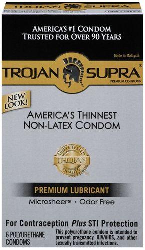 Trojan Supra Bareskin Non-Latex - 6 Pack - Love It Wet