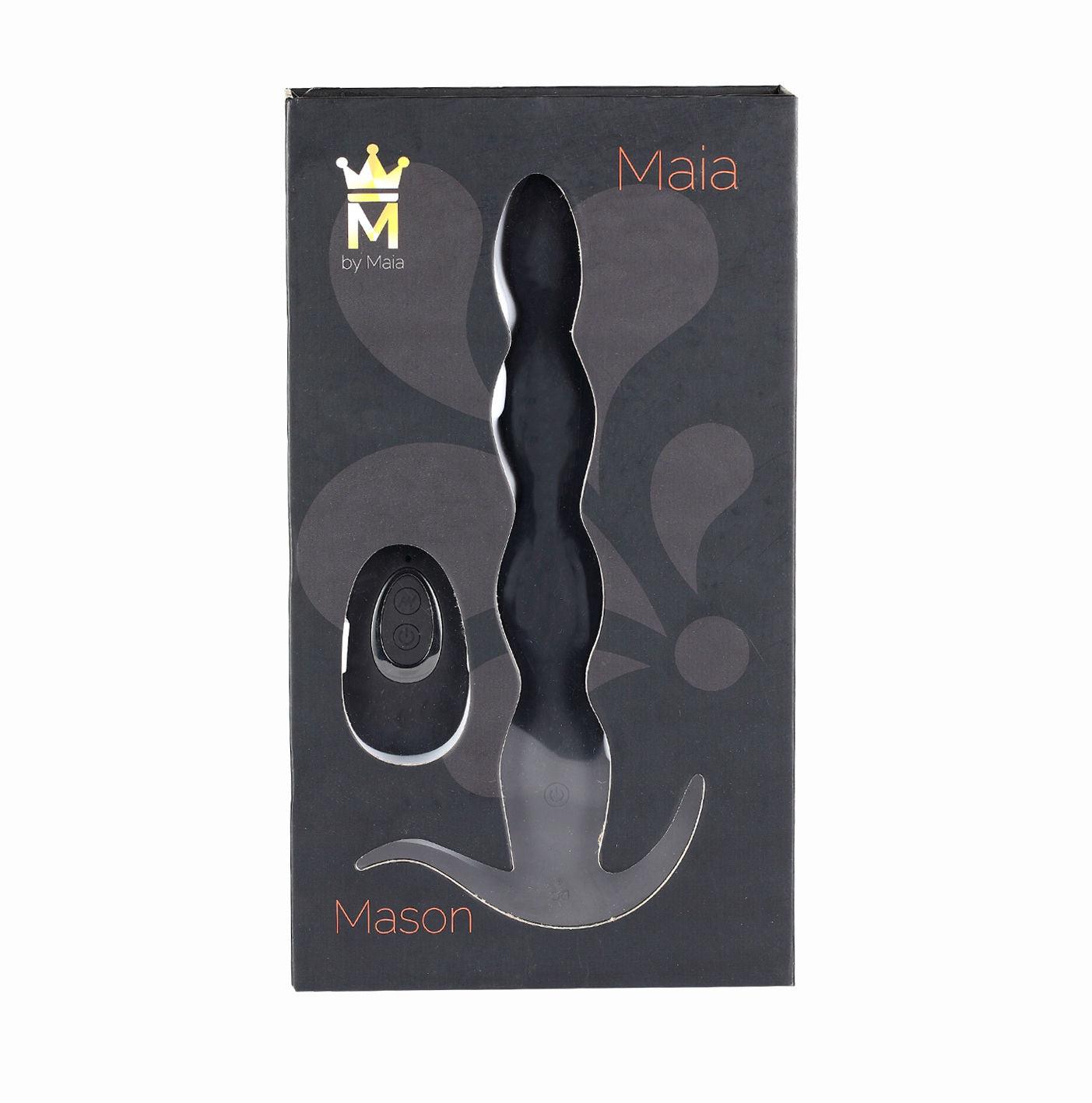 Mason Remote Control Silicone Butt Plug - Black - Love It Wet