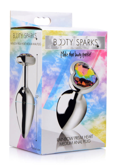 Rainbow Prism Heart Anal Plug - Medium - Love It Wet