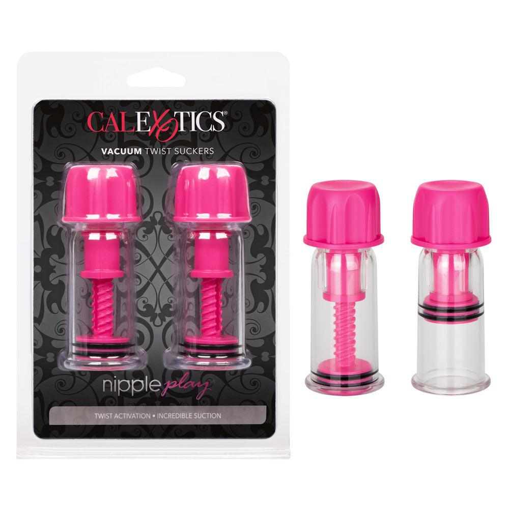 Nipple Play Vacuum Twist Suckers - Pink - Love It Wet