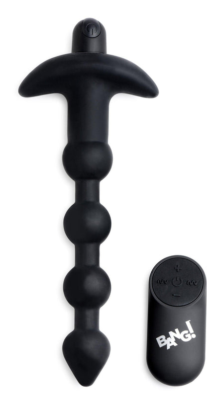 Bang - Vibrating Silicone Anal Beads and Remote Black - Love It Wet