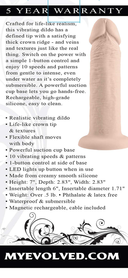 6 Inch Girthy Vibrating Dong - Dark - Love It Wet