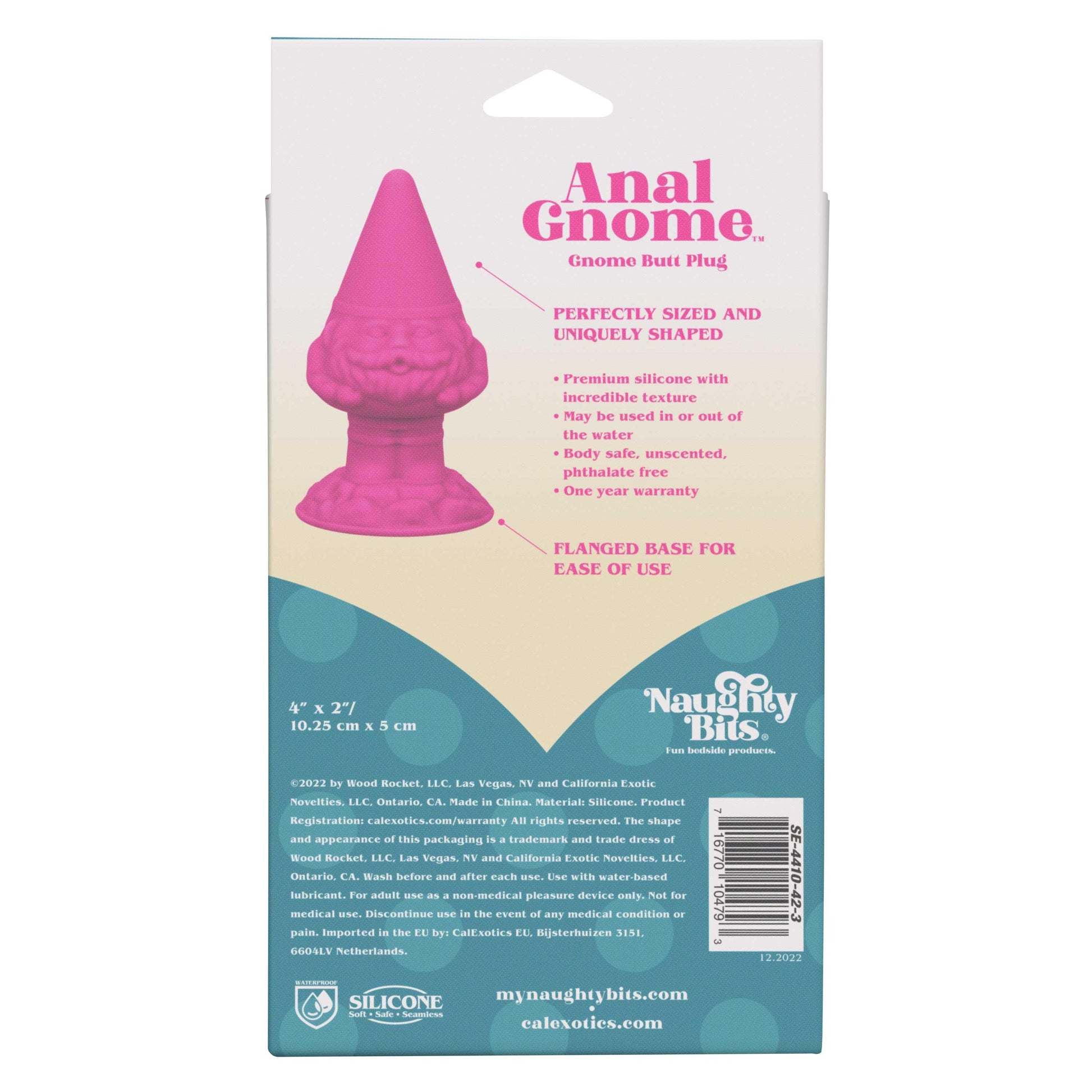 Naughty Bits Anal Gnome Gnome Butt Plug - Pink - Love It Wet