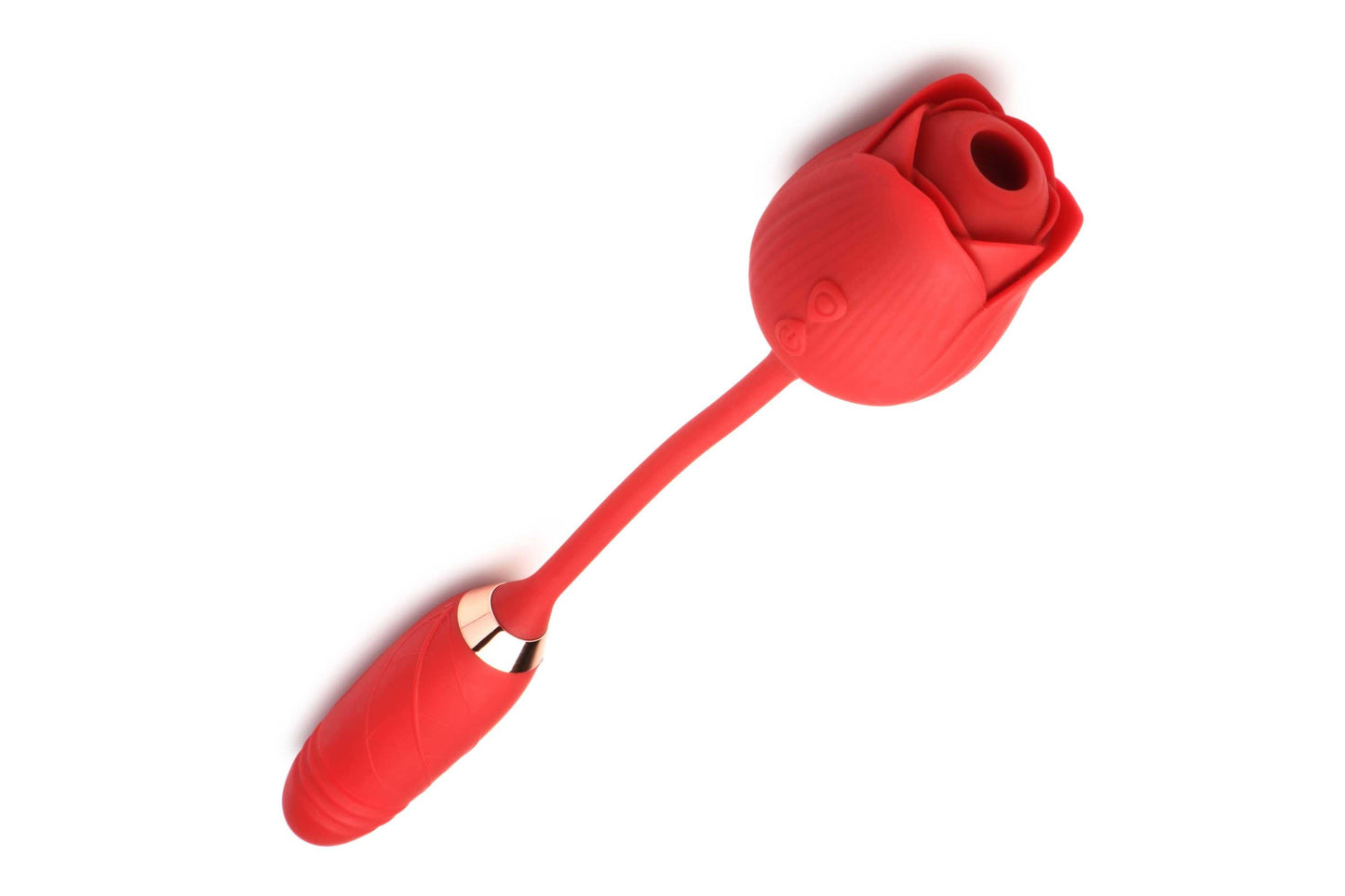 Bloomgasm Romping Rose Suction and Thrusting Vibrator - Red - Love It Wet