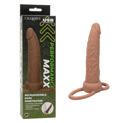 Performance Maxx Rechargeable Dual Penetrator - Brown - Love It Wet