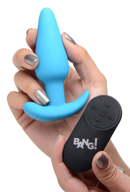 21x Silicone Butt Plug With Remote - Blue - Love It Wet