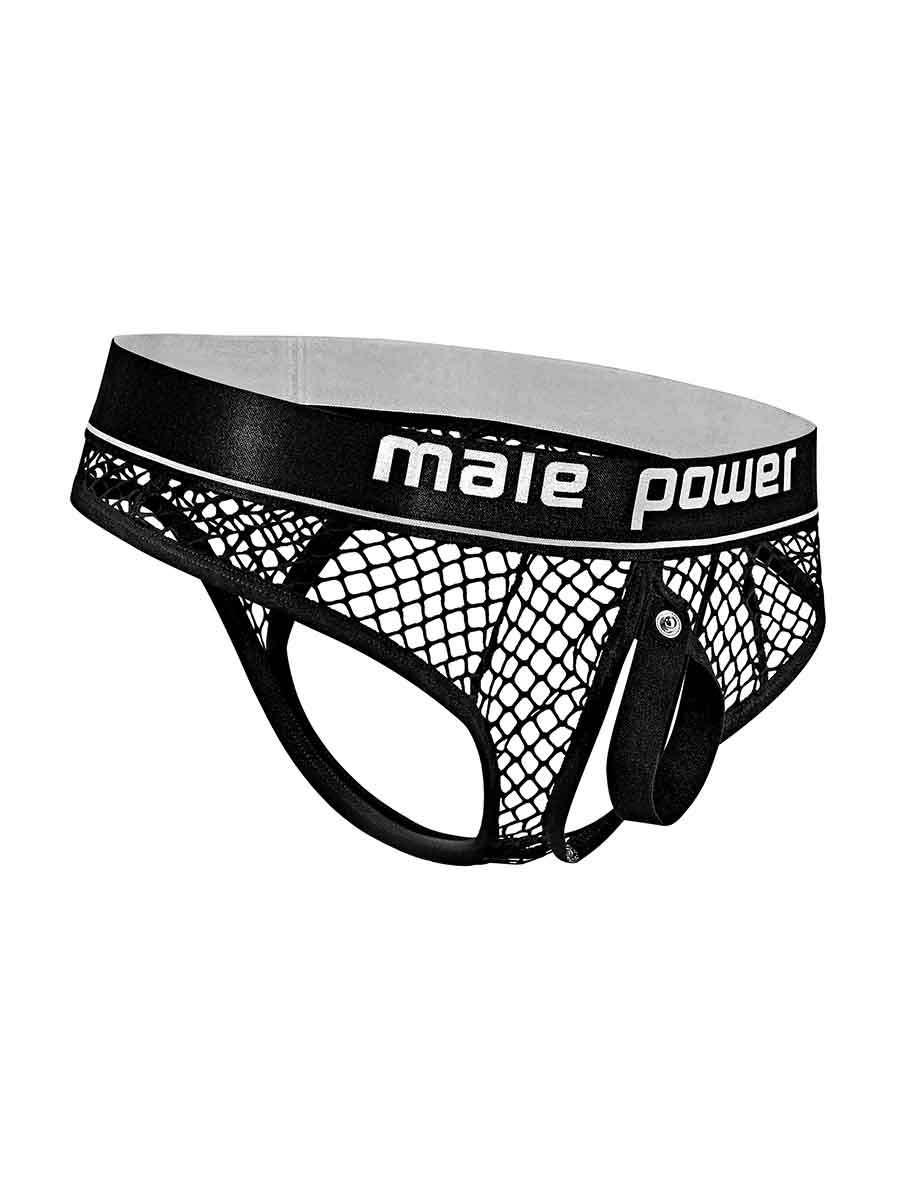 Cock Pit Net Cock Ring Thong - S/ M - Black - Love It Wet