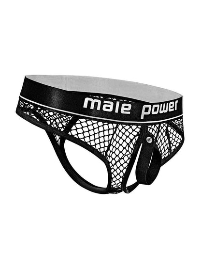 Cock Pit Net Cock Ring Thong - S/ M - Black - Love It Wet