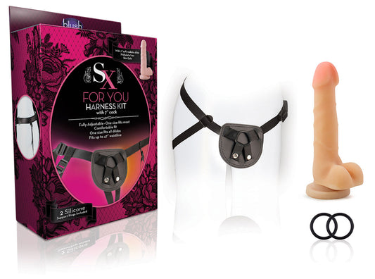 Kit de arnés For You con pene de 7 pulgadas - Negro