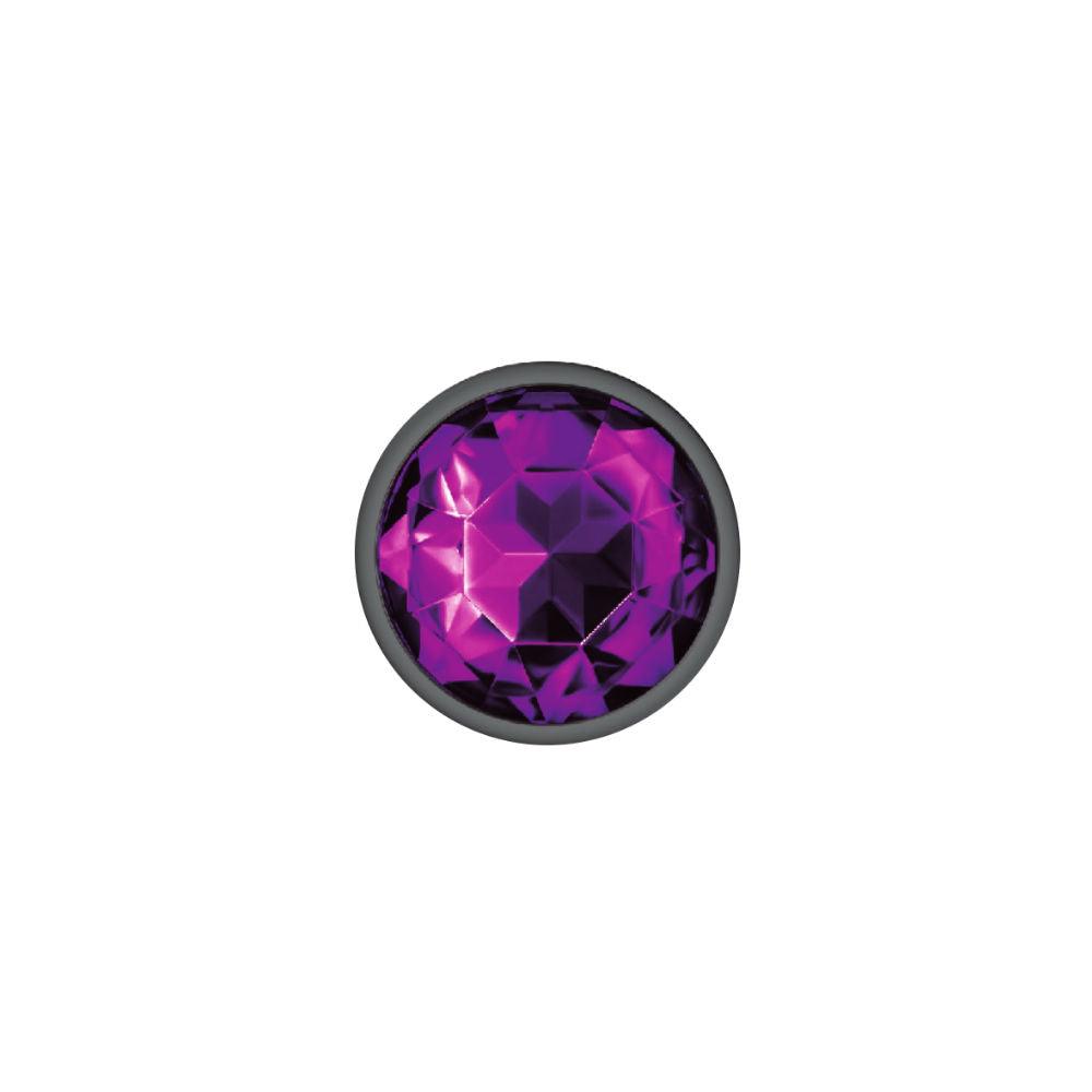 Cheeky Charms-Gunmetal Metal Butt Plug- Round-Deep Purple-Small - Love It Wet