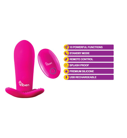 Intrigue - Hot Pink - Remote Control 10-Function Panty Vibe - Love It Wet