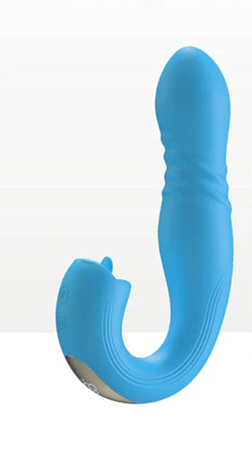 Joi Thrust 2 - App Controlled Thrusting G-Spot Vibrator - Blue - Love It Wet