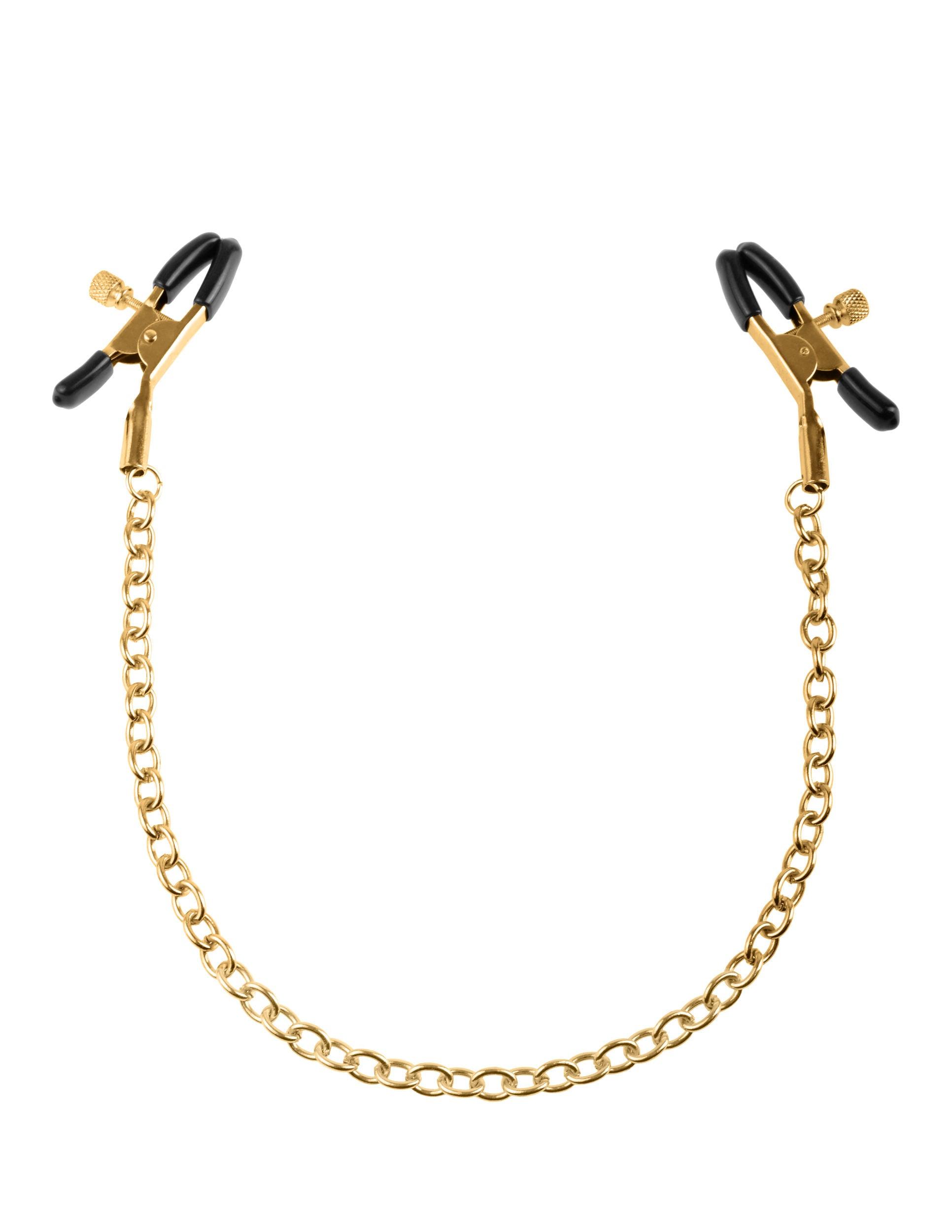 Fetish Fantasy Gold Chain Nipple Clamps - Gold - Love It Wet