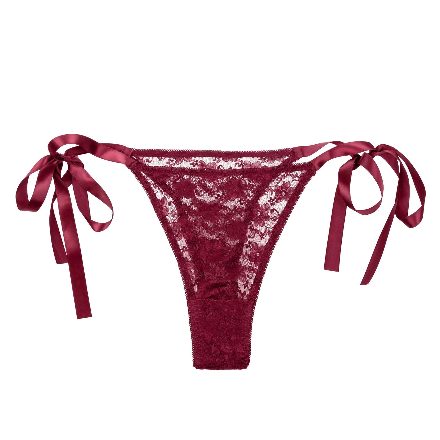 Remote Control Lace Thong Set - Burgundy - Love It Wet