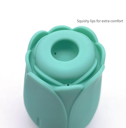 Tulip Pro 15-Function Suction Vibe With Wireless Charging - Teal Blue - Love It Wet