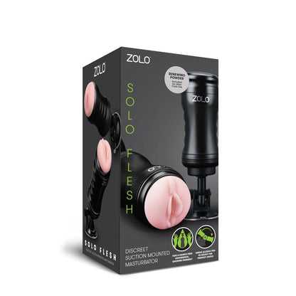 Zolo Solo Flesh Discreet Suction Mounted Masturbator - Black - Love It Wet