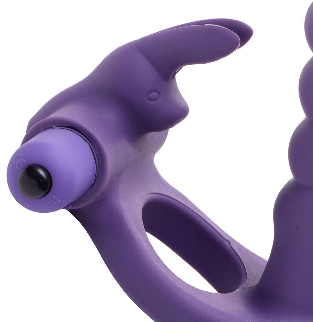 Double Delight Dual Insertion Vibrating Rabbit Cock Ring - Love It Wet