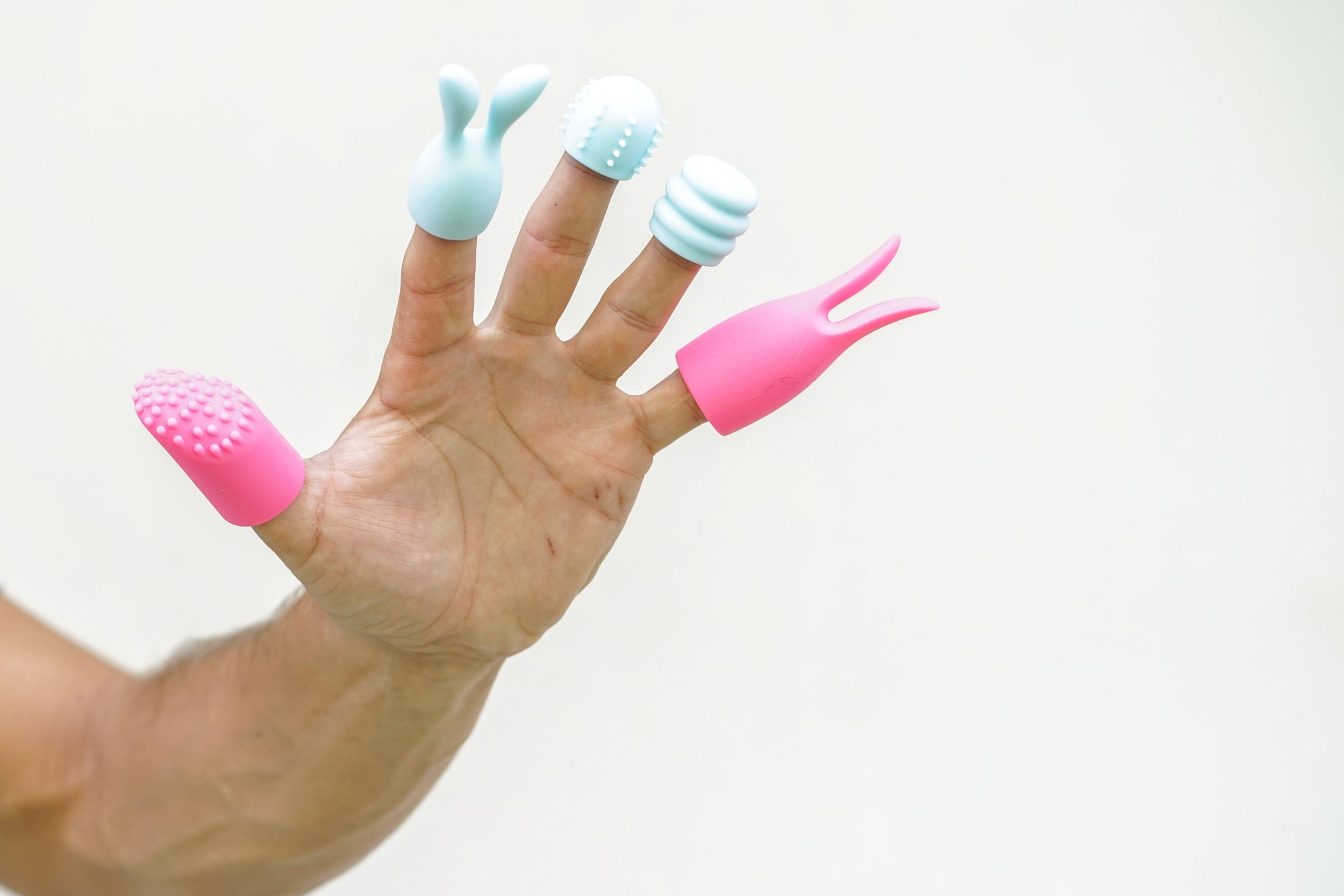 Quinn 5 Piece Silicone Attachments - Pink/blue - Love It Wet