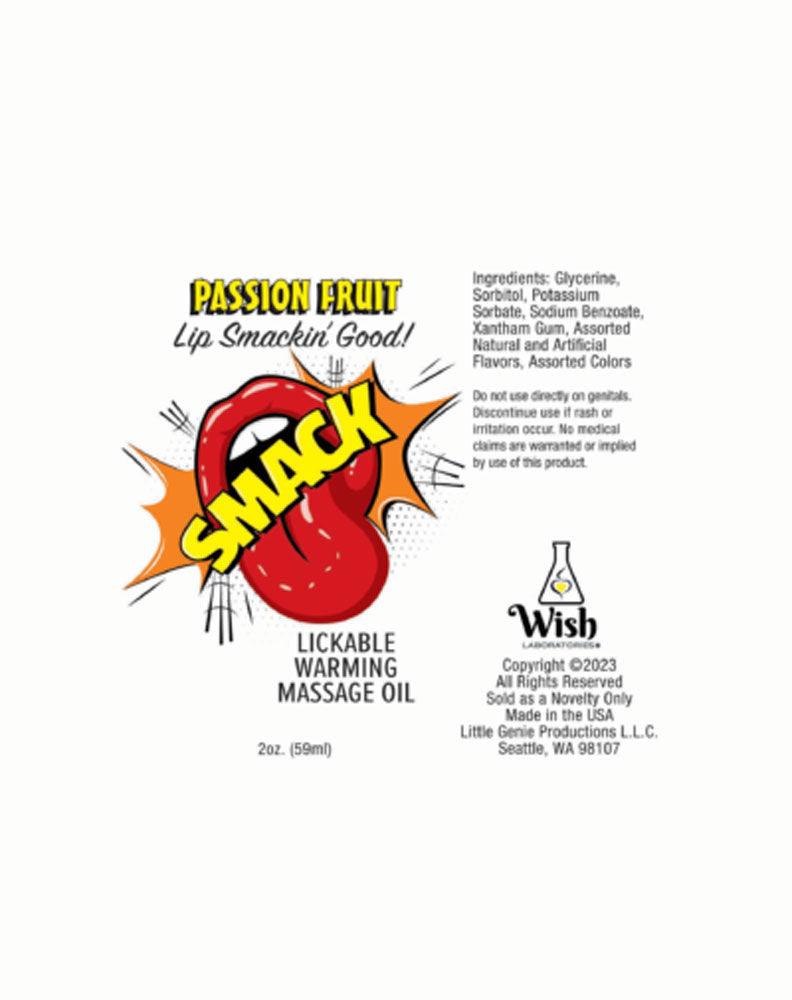 Smack Warming and Lickable Massage Oil - Passion Fruit 2 Oz - Love It Wet