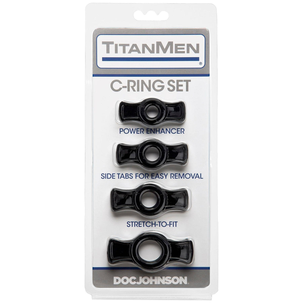Titanmen Cock Ring Set - Black - Love It Wet