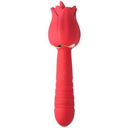 Bloomgasm Racy Rose Thrust and Lick Vibrator - Red - Love It Wet