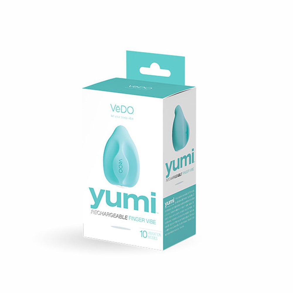 Yumi Rechargeable Finger Vibe - Tease Me Turquoise - Love It Wet