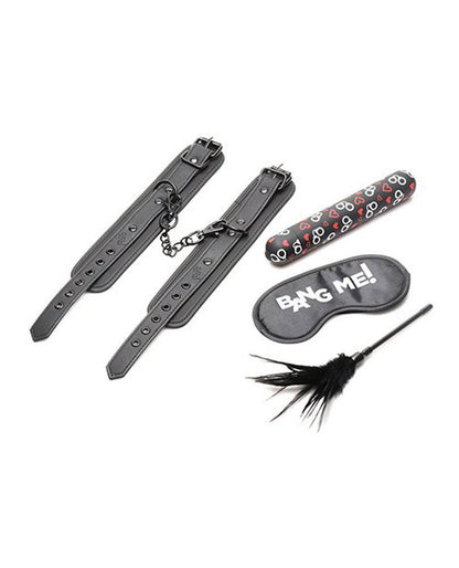 Bang - Bondage Kit - XL Bullet, Cuffs, Tickler and Blindfold - Black - Love It Wet