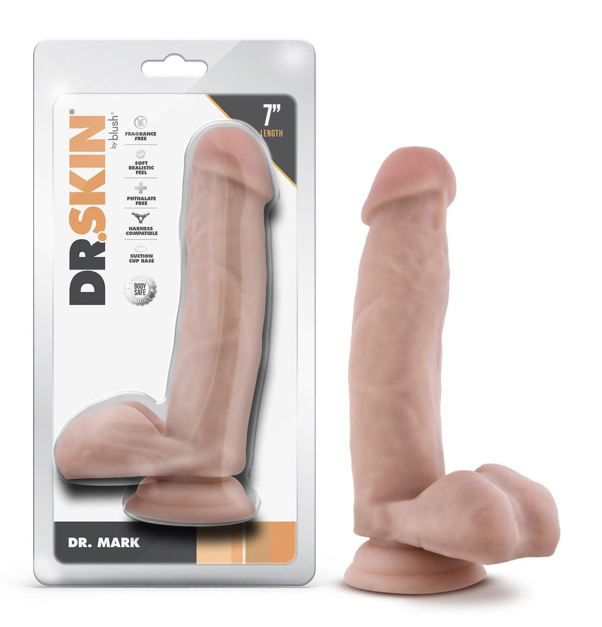 Dr. Skin - Dr. Mark - 7 Inch Dildo With Balls - Beige - Love It Wet