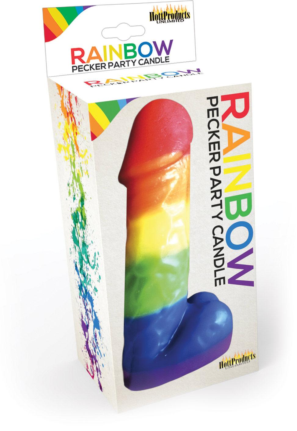 Rainbow Pecker Party Candle 7 Inches - Love It Wet