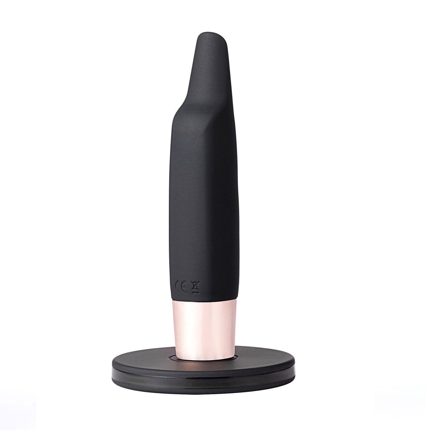 Aspen 15-Function Rechargeable Wireless Flickering Tip Vibrator - Black - Love It Wet