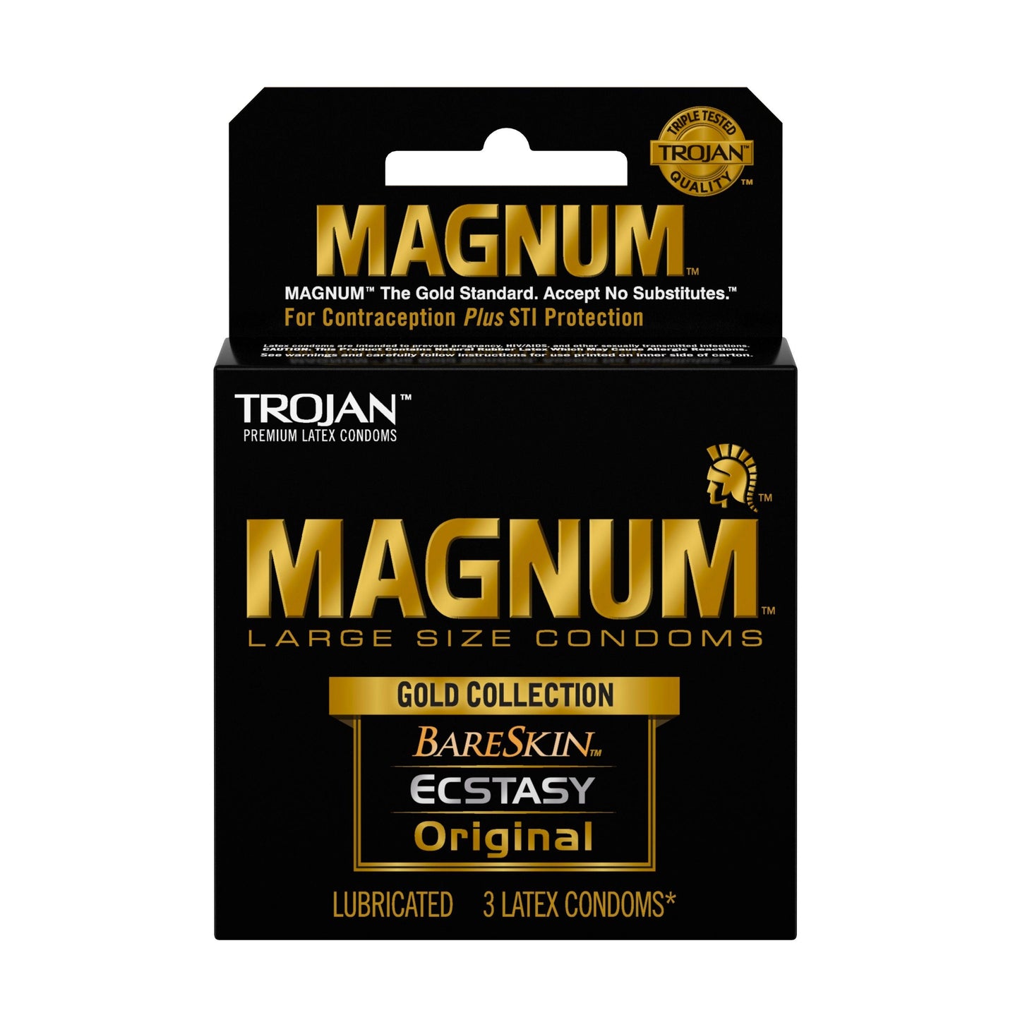 Trojan Magnum Large Size Gold Collection Condoms - 3 Pack - Love It Wet