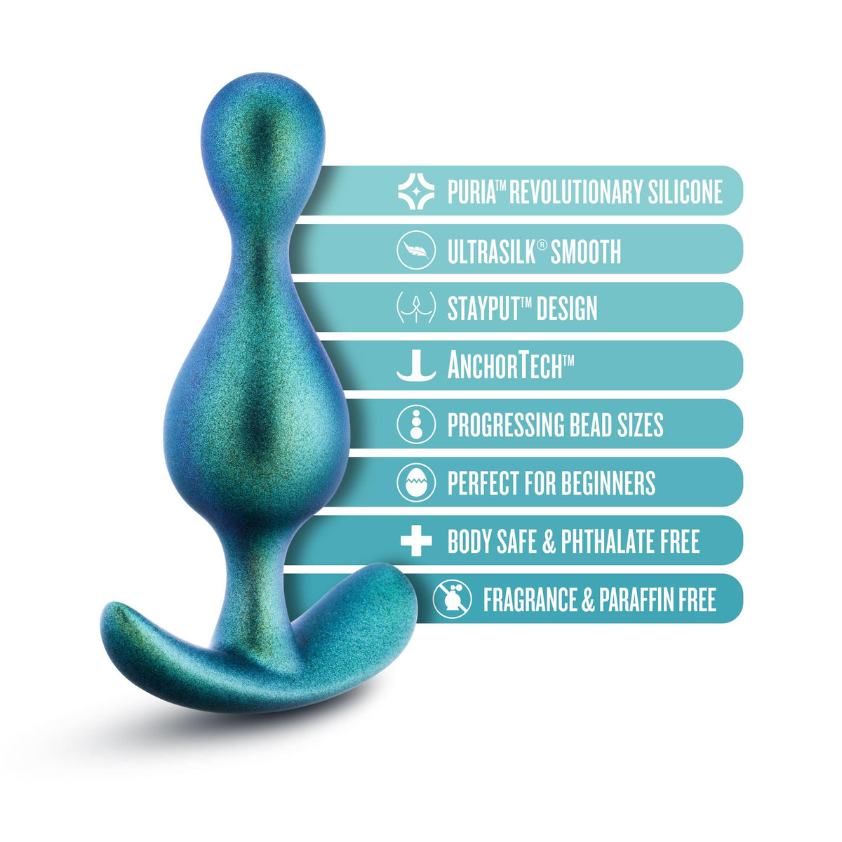 Anal Adventures Matrix - Photon Plug - Neptune Teal - Love It Wet