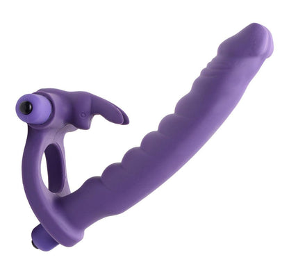 Double Delight Dual Insertion Vibrating Rabbit Cock Ring - Love It Wet