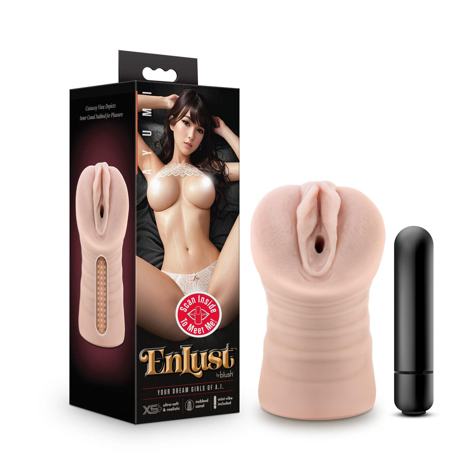 Enlust - Ayumi - Vibrating Stroker - Beige - Love It Wet