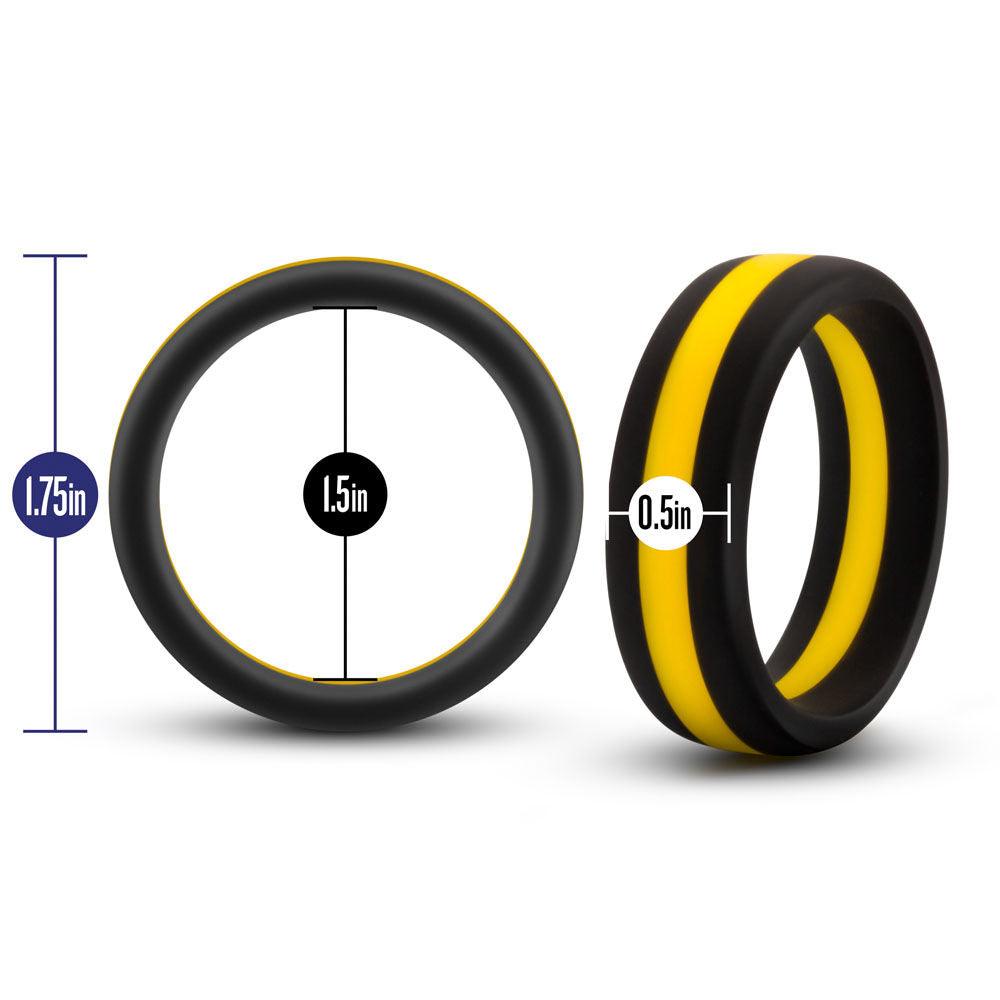 Performance - Silicone Go Pro Cock Ring - Black/gold/black - Love It Wet