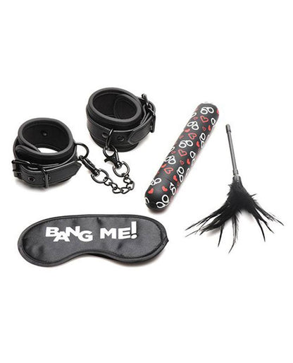 Bang - Bondage Kit - XL Bullet, Cuffs, Tickler and Blindfold - Black - Love It Wet