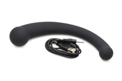 10x Vibra-Crescent Silicone Dual Ended Dildo - Black - Love It Wet