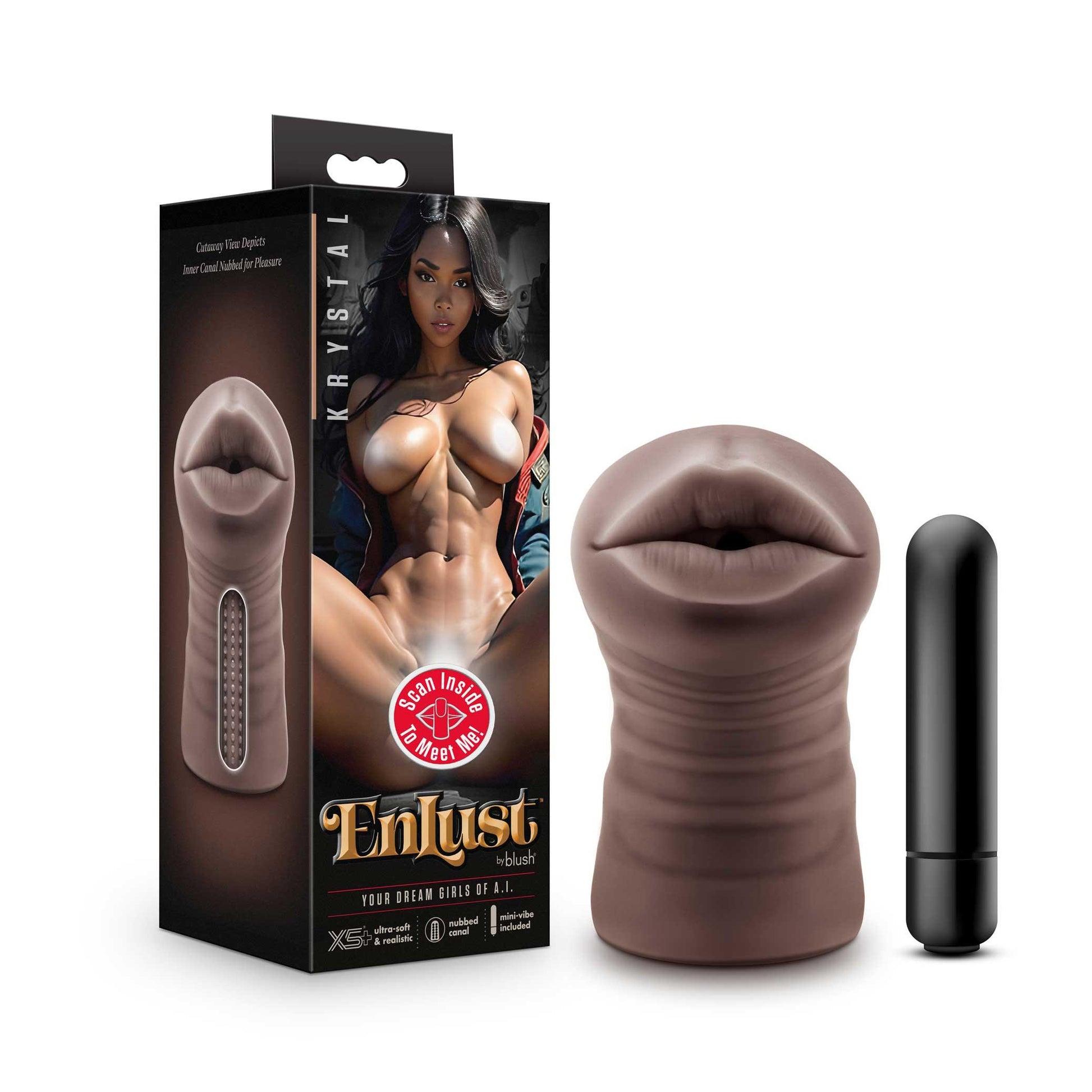 Enlust - Krystal - Vibrating Stroker - Brown - Love It Wet