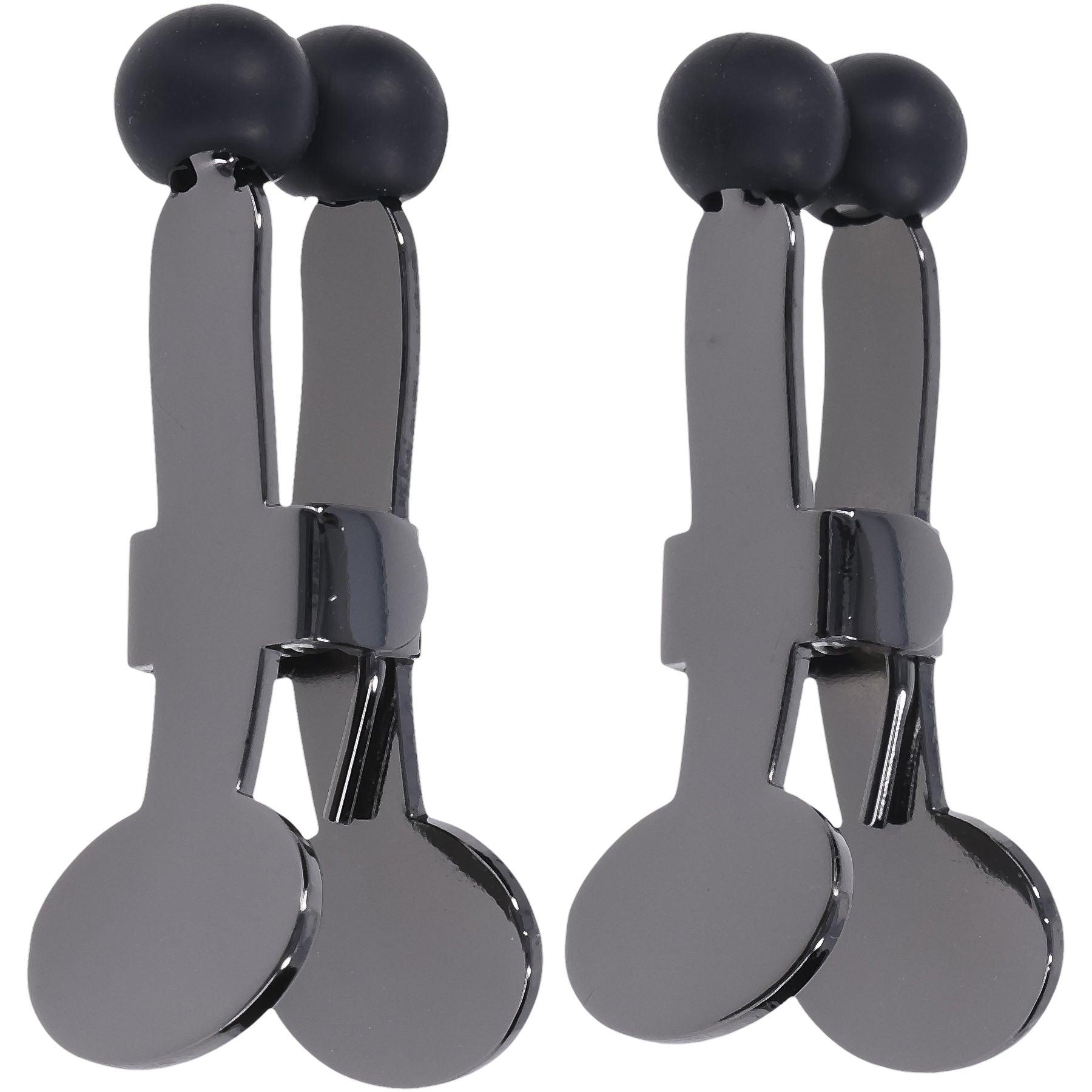 Merci - Nippers - Stainless Steel Nipple Clamps With Silicone Tip - Black - Love It Wet