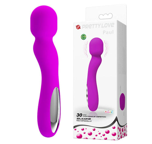 Pretty Love Paul USB Rechargeable Wand - Fuchsia - Love It Wet