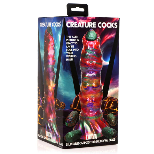 Larva Silicone Ovipositor Dildo With Eggs - Multicolor - Love It Wet