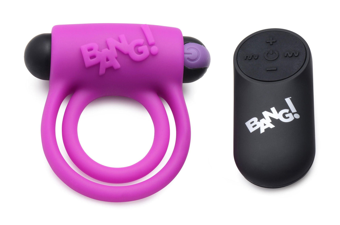 Bang - Silicone Cock Ring and Bullet With Remote Control - Black - Love It Wet